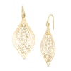 Previously Owned - Butterfly Pattern Flame-Shaped Drop Earrings in 10K Gold