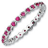 Thumbnail Image 0 of Previously Owned - Stackable Expressions™ Lab-Created Ruby Eternity Band in Sterling Silver