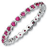 Thumbnail Image 1 of Previously Owned - Stackable Expressions™ Lab-Created Ruby Eternity Band in Sterling Silver