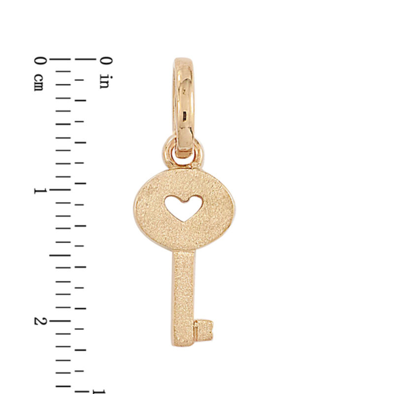 Main Image 2 of Previously Owned - Personality Charms Key Charm with Heart Cutout in Sterling Silver with Rose Rhodium