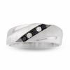 Thumbnail Image 1 of Previously Owned - Men's 1/5 CT. T.W. Enhanced Black and White Diamond Five Stone Band in 10K White Gold