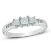 Thumbnail Image 0 of Previously Owned - 1/2 CT. T.W. Princess-Cut Diamond Past Present Future® Ring in 14K White Gold