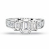 Thumbnail Image 1 of Previously Owned - 1 CT. T.W. Emerald-Cut Diamond Three Stone Engagement Ring in 14K White Gold
