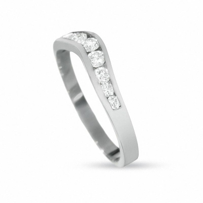 Previously Owned - 3/8 CT. T.W. Diamond Contour Band in 14K White Gold