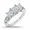Thumbnail Image 1 of Previously Owned - 1 CT. T.W. Princess-Cut Quad Diamond Past Present Future® Ring in 14K White Gold