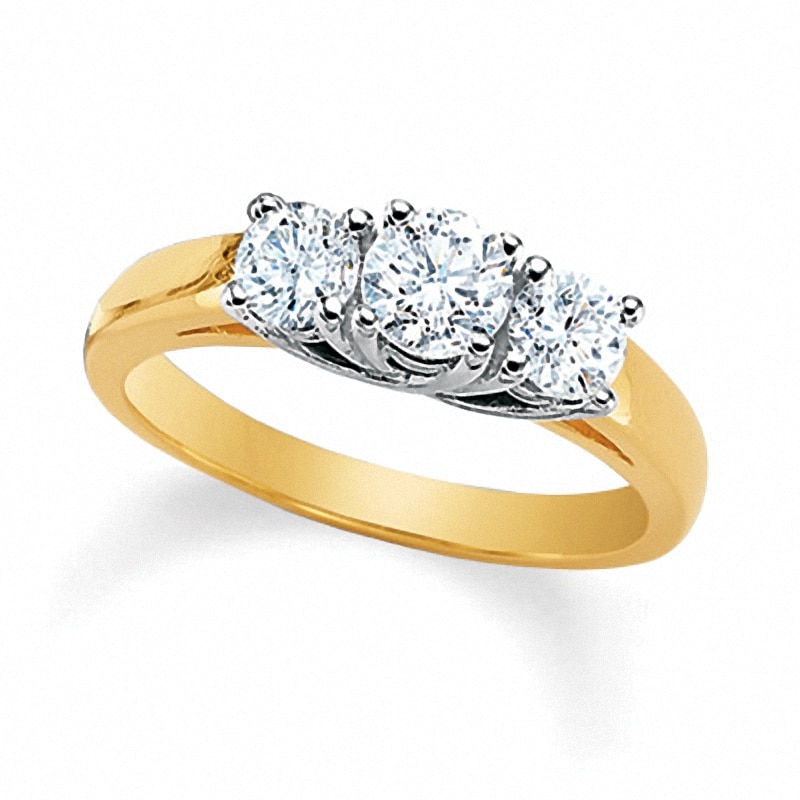 Main Image 1 of Previously Owned - 1 CT. T.W. Diamond Three Stone Ring in 14K Gold