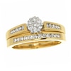 Thumbnail Image 1 of Previously Owned - 1 CT. T.W. Diamond Flower Bridal Set in 10K Gold