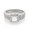 Thumbnail Image 1 of Previously Owned 1-1/4 CT. T.W. Princess Cut Diamond Soldered Bridal Set in 14K White Gold