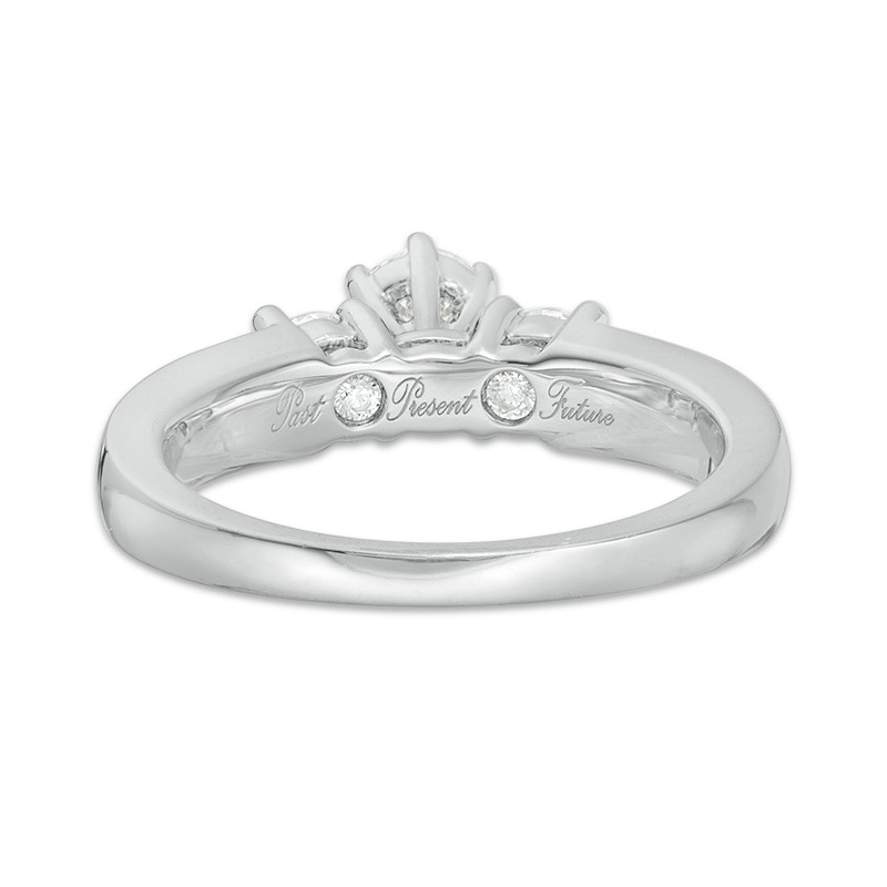 Main Image 3 of Previously Owned - 2 CT. T.W. Diamond Three Stone Bridal Set in 14K White Gold