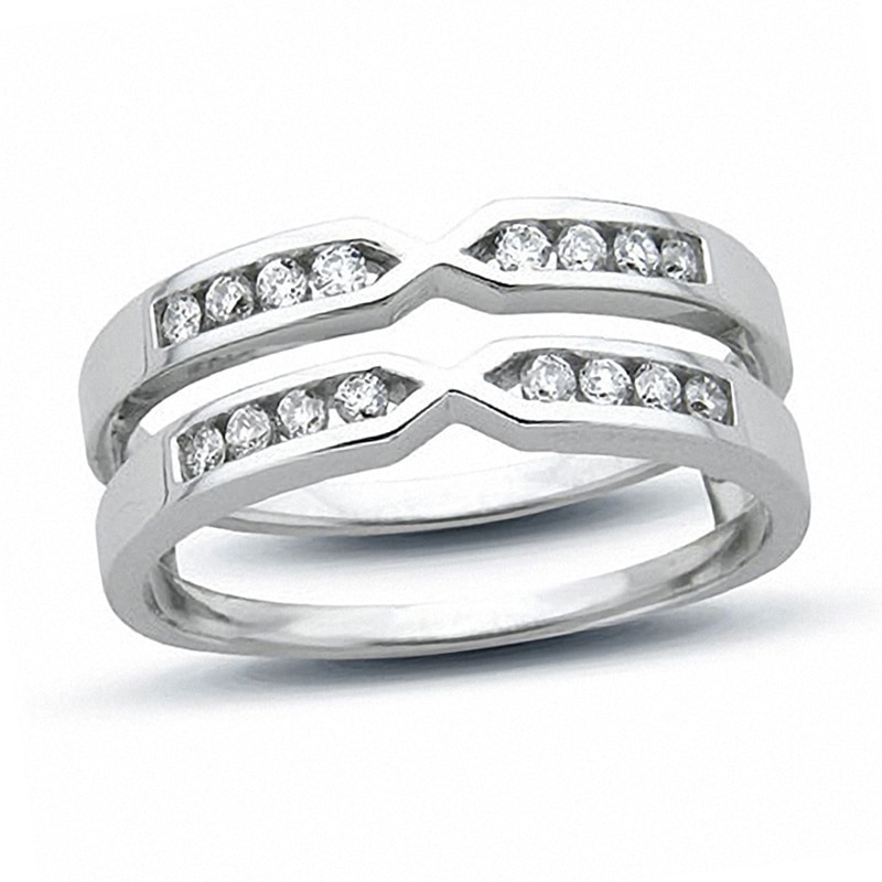 Previously Owned - 1/4 CT. T.W. Channel-Set Diamond Solitaire Enhancer in 14K White Gold