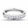 Thumbnail Image 1 of Previously Owned - 1/2 CT. T.W. Round and Baguette Diamond Channel Band in 14K White Gold