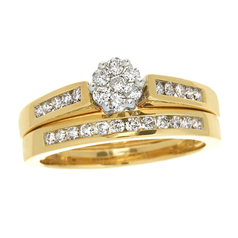 Previously Owned - 1/2 CT. T.W. Composite Diamond Bridal Set in 14K Gold