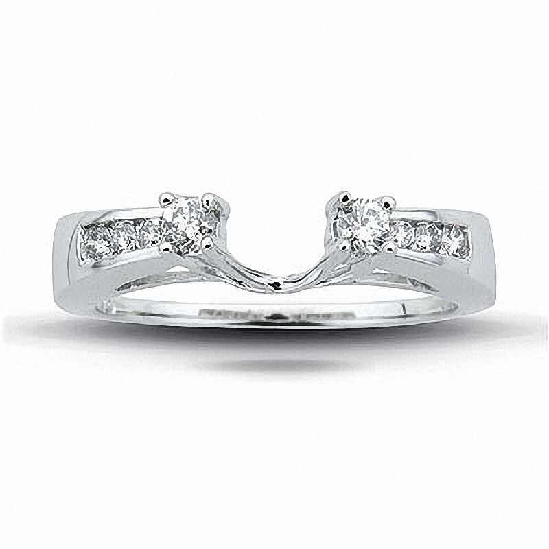 Previously Owned - 1/4 CT. T.W. Diamond Solitaire Enhancer in 14K White Gold with Channel Set Diamonds