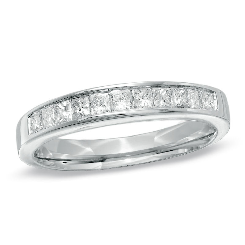 Previously Owned - 1/2 CT. T.W. Princess-Cut Diamond Channel Band in 14K White Gold