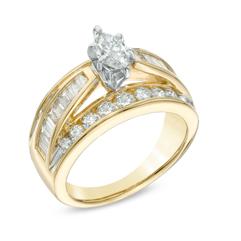 Main Image 2 of Previously Owned - 2 CT. T.W. Marquise Diamond Engagement Ring in 14K Gold