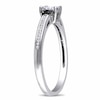 Thumbnail Image 2 of Previously Owned - 1/2 CT. T.W. Enhanced Black and White Princess-Cut Diamond Three Stone Ring in 10K White Gold