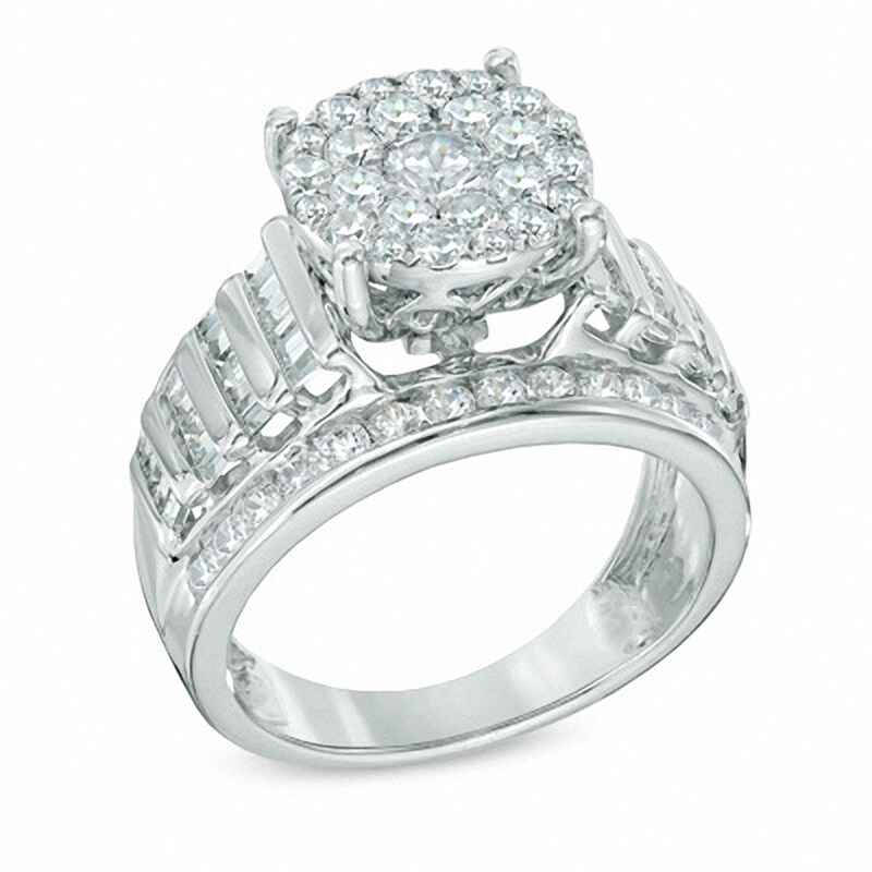 Main Image 2 of Previously Owned - 2 CT. T.W. Composite Diamond Engagement Ring in 14K White Gold