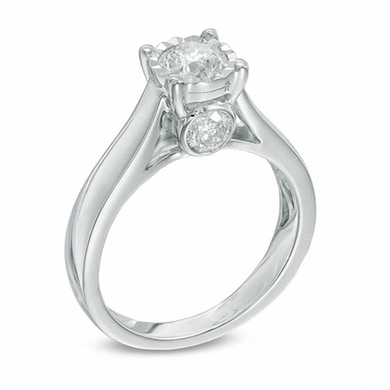 Main Image 2 of Previously Owned - 1-1/4 CT. T.W. Diamond Engagement Ring in 14K White Gold