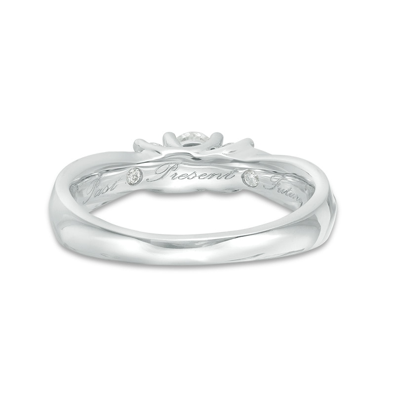 Main Image 3 of Previously Owned - 1/2 CT. T.W. Diamond Past Present Future® Engagement Ring in 10K White Gold