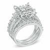 Thumbnail Image 2 of Previously Owned - 4 CT. T.W. Quad Princess-Cut Diamond Frame Three Piece Bridal Set in 14K White Gold