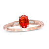 Thumbnail Image 0 of Previously Owned - Oval Fire Opal and Diamond Accent Ring in 14K Rose Gold