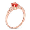 Thumbnail Image 1 of Previously Owned - Oval Fire Opal and Diamond Accent Ring in 14K Rose Gold