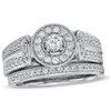 Thumbnail Image 1 of Previously Owned - 3/4 CT. T.W. Diamond Frame Bridal Set in 10K White Gold