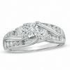 Thumbnail Image 1 of Previously Owned - 1 CT. T.W. Diamond Past Present Future® Slant Ring in 14K White Gold