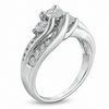 Thumbnail Image 2 of Previously Owned - 1 CT. T.W. Diamond Past Present Future® Slant Ring in 14K White Gold