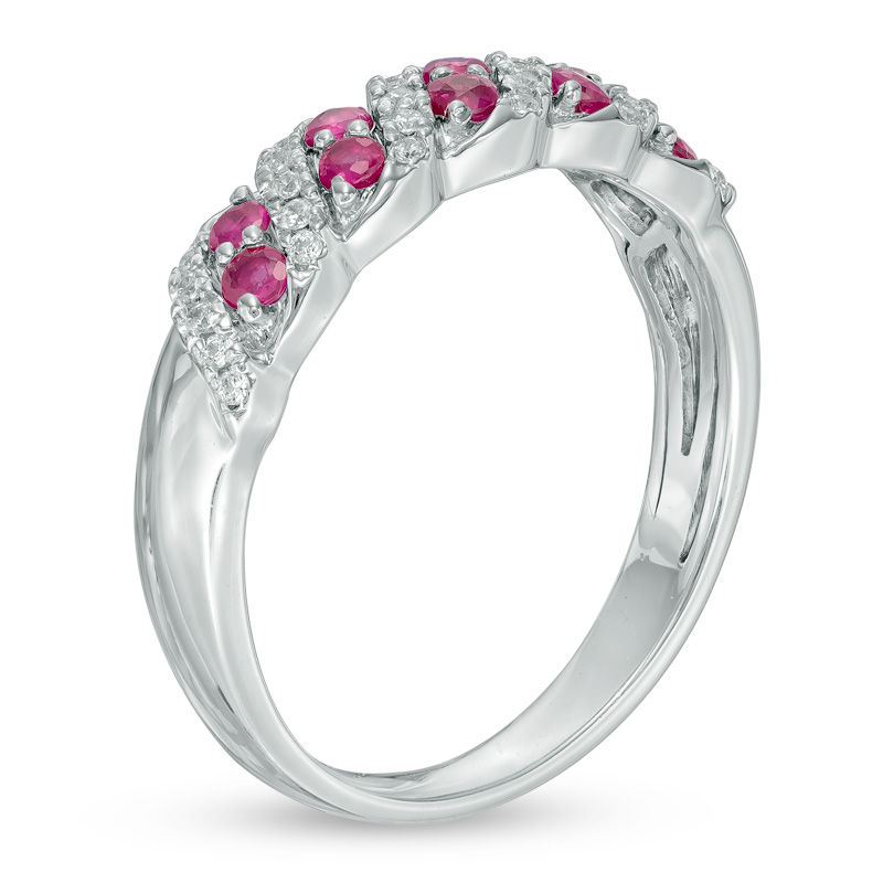 Ruby様３点おまとめ Previously Owned - Lab-Created Ruby and 1/8 CT. T.W. Diamond Twist