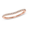 Thumbnail Image 0 of Previously Owned - 1/8 CT. T.W. Diamond Contour Wedding Band in 14K Rose Gold