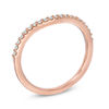 Thumbnail Image 1 of Previously Owned - 1/8 CT. T.W. Diamond Contour Wedding Band in 14K Rose Gold