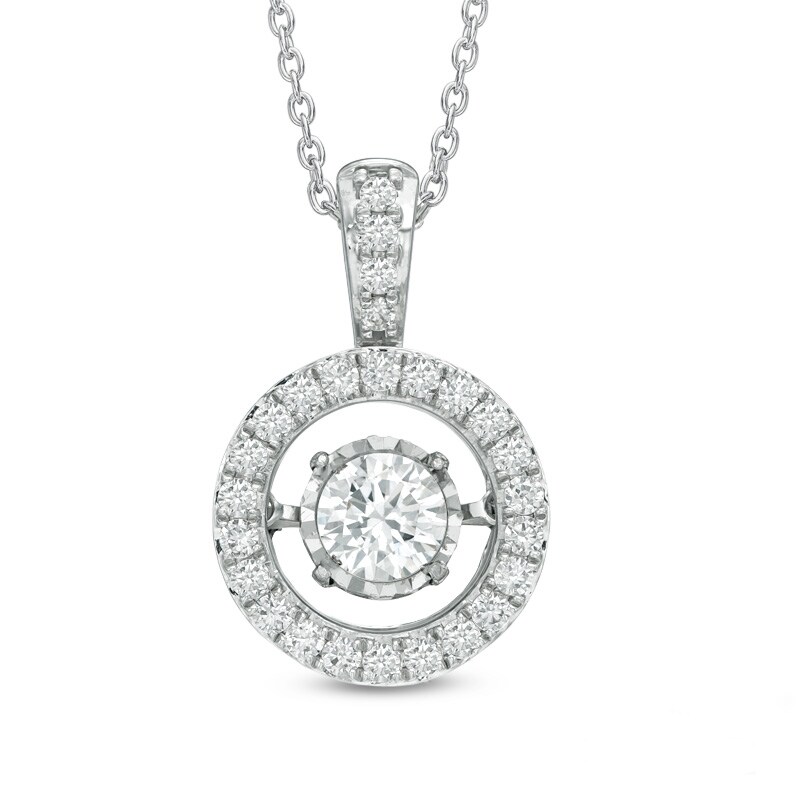 Main Image 1 of Previously Owned - 1 CT. T.W. Diamond Frame Pendant in 14K White Gold