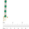 Thumbnail Image 2 of Previously Owned - Baguette Lab-Created Emerald and White Sapphire Bracelet in Sterling Silver with 14K Gold Plate - 7.25"