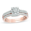 Thumbnail Image 0 of Previously Owned - 1/3 CT. T.W. Diamond Frame Bridal Set in 10K Rose Gold