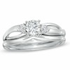 Thumbnail Image 1 of Previously Owned - 1/2 CT. T.W. Diamond Three Stone Split Shank Bridal Set in 14K White Gold (I/SI2)