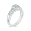 Thumbnail Image 2 of Previously Owned - 1/4 CT. T.W. Diamond Square Cluster Frame Bridal Set in 10K White Gold