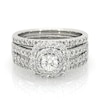 Thumbnail Image 1 of Previously Owned 1-1/5 CT. T.W. Diamond Frame Soldered Bridal Set in 14K White Gold