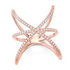 Thumbnail Image 1 of Previously Owned - Lab-Created White Sapphire Triple Orbit Ring in Sterling Silver with 14K Rose Gold Plate