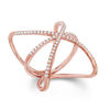 Thumbnail Image 2 of Previously Owned - Lab-Created White Sapphire Triple Orbit Ring in Sterling Silver with 14K Rose Gold Plate