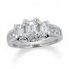Thumbnail Image 1 of Previously Owned - 1-1/2 CT. T.W. Emerald-Cut Diamond Three Stone Ring in 14K White Gold