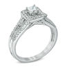Thumbnail Image 1 of Previously Owned - 1/2 CT. T.W. Princess-Cut Diamond Frame Vintage-Style Engagement Ring in 10K White Gold
