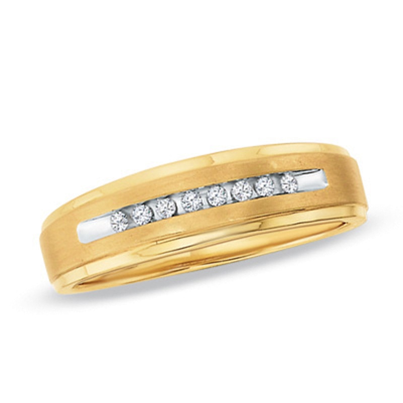 Main Image 1 of Previously Owned - 1/10 CT. T.W. Diamond Comfort Fit Wedding Band in 10K Gold