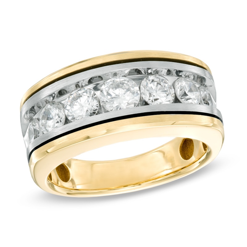 Main Image 1 of Previously Owned - 2 CT. T.W. Diamond Wedding Band in  10K Two-Tone Gold