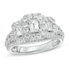Thumbnail Image 1 of Previously Owned - 1-1/2 CT. T.W. Emerald-Cut Diamond Past Present Future® Ring in 14K White Gold