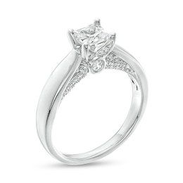 Previously Owned - 1 CT. T.W.  Princess-Cut Diamond Engagement Ring in 14K White Gold (J/I2)