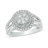 Thumbnail Image 1 of Previously Owned - 1 CT. T.W. Round and Baguette Diamond Composite Double Frame Engagement Ring in 10K White Gold