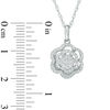 Thumbnail Image 1 of Previously Owned - 1/3 CT. T.W. Diamond Flower Double Frame Pendant in 10K White Gold