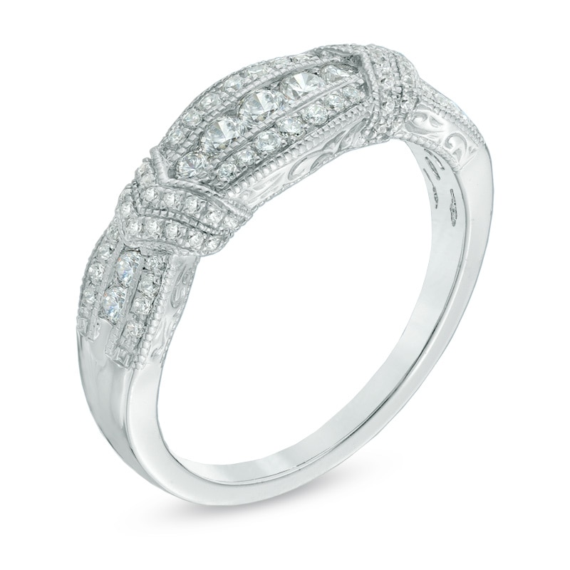 Previously Owned - 1/4 CT. T.W. Diamond Vintage-Style Anniversary Band in 10K White Gold