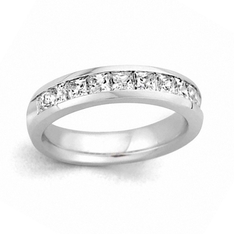 Main Image 1 of Previously Owned - 2 CT. T.W.  Princess-Cut Diamond Wedding Band in 14K White Gold (I/SI2)